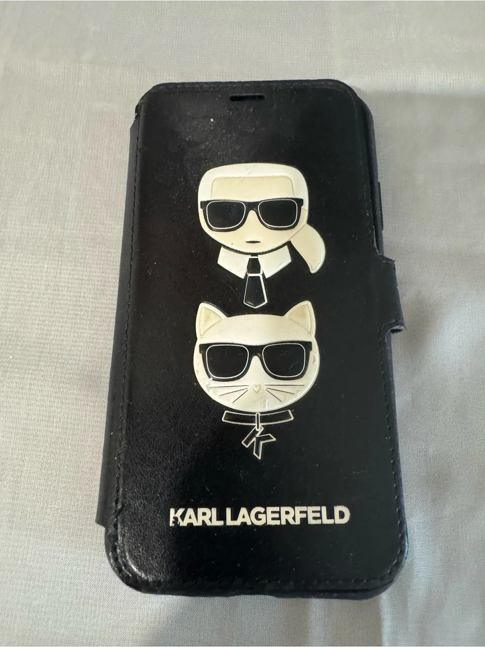 Karl Lagerfeld Choupette Leatherette Phone Case with Iconic Logo - Pre-loved/EUC